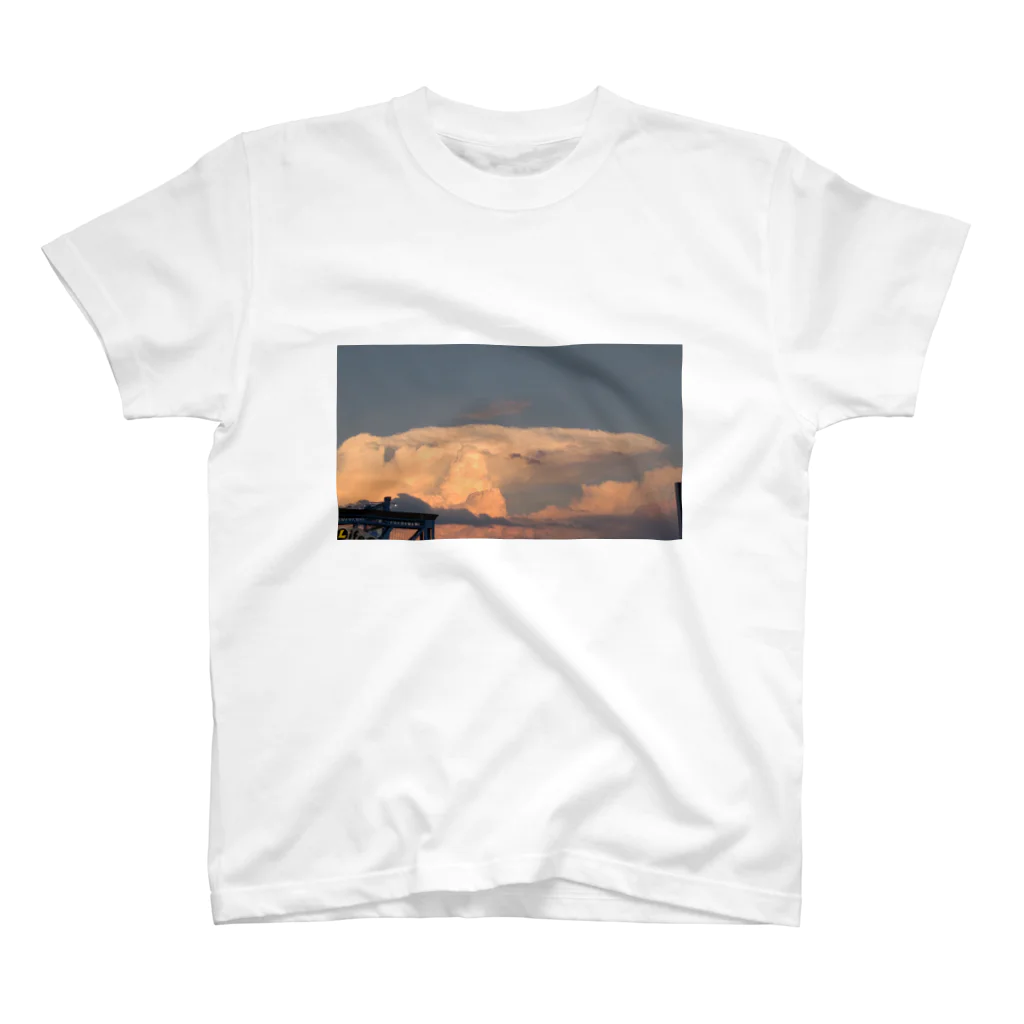 ももたんの夏の夕日に照らされた積乱雲(雷雲) スタンダードTシャツ