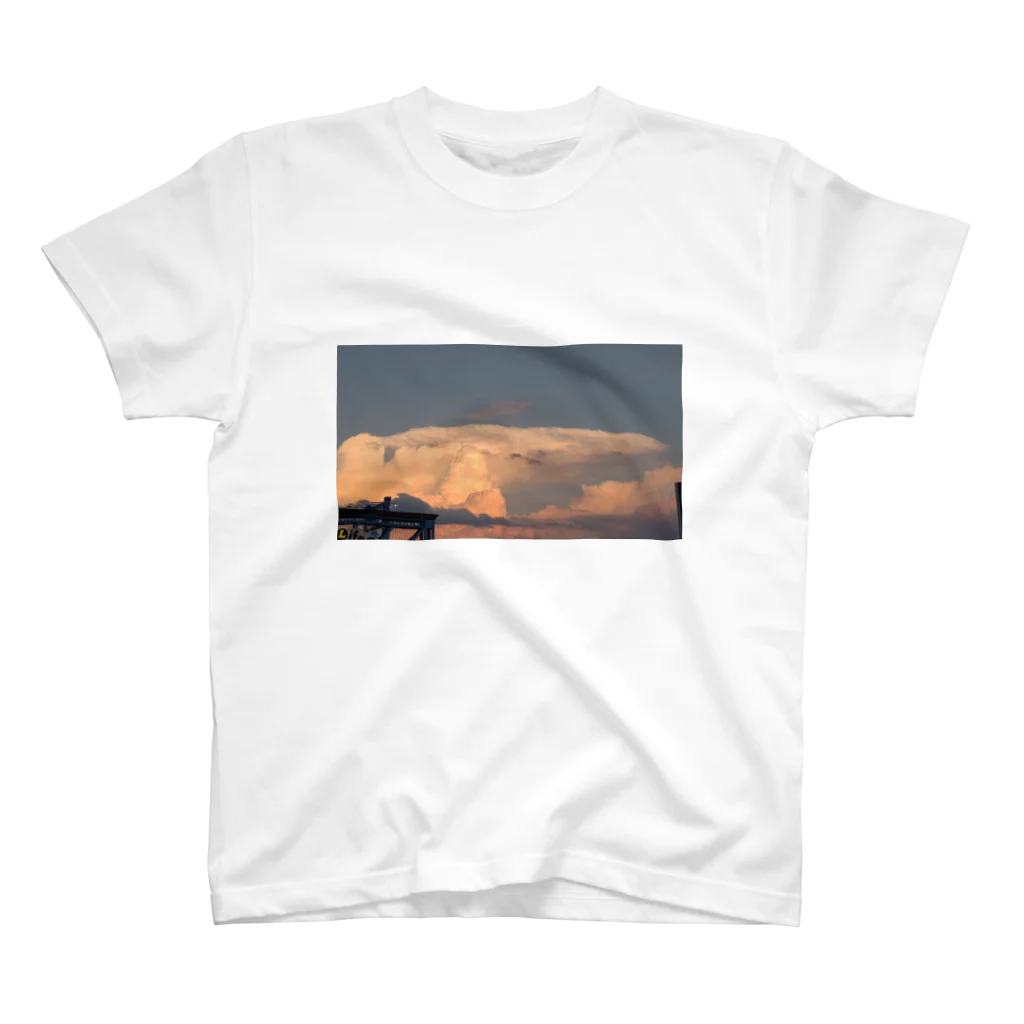 ももたんの夏の夕日に照らされた積乱雲(雷雲) Regular Fit T-Shirt