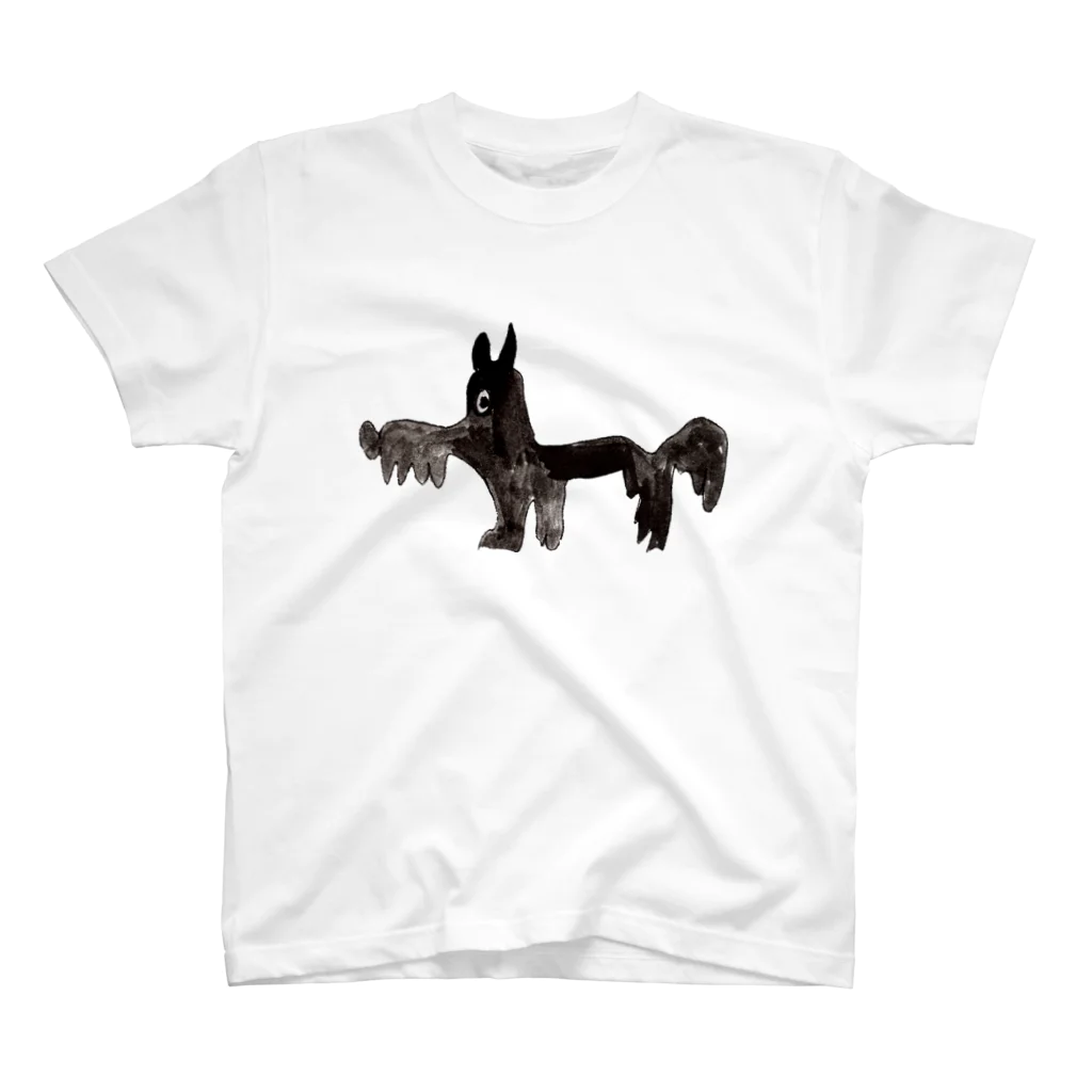 KAERUCAFE SHOPの黒茶犬 Regular Fit T-Shirt