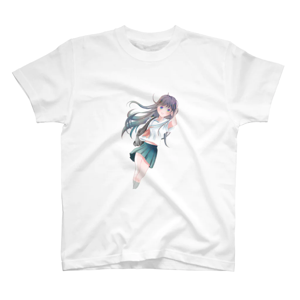 rikuの夏の風とセーラー服の女の子 スタンダードTシャツ