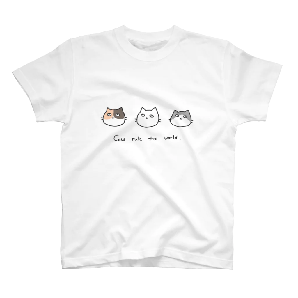 ねろねこ販売店の猫は世界を支配する スタンダードTシャツ