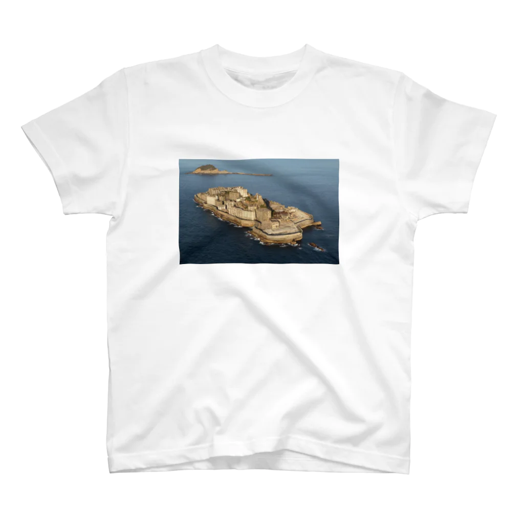 プリン倶楽部の軍艦島Tシャツ スタンダードTシャツ