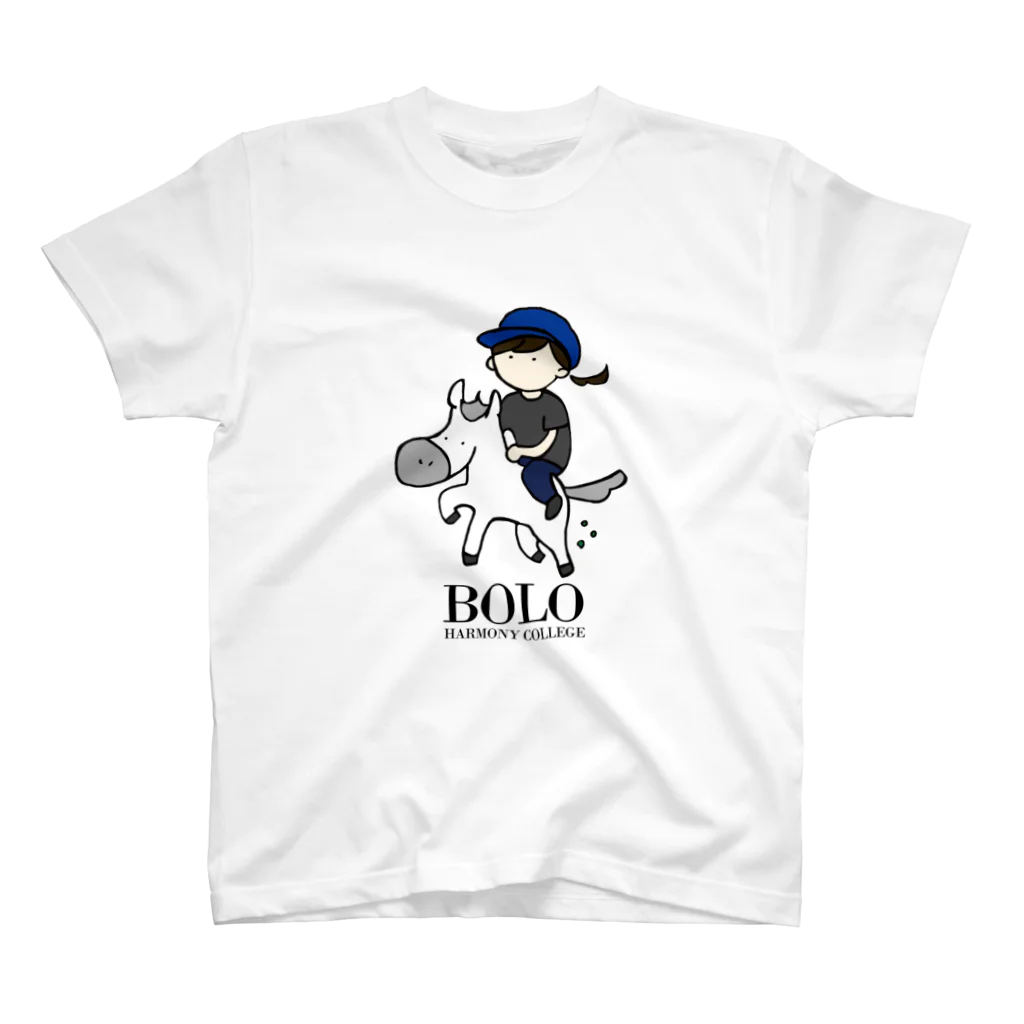 HarmonyCollege_Osyan-T-shirtのBOLOGIRL(kuro)縦 スタンダードTシャツ