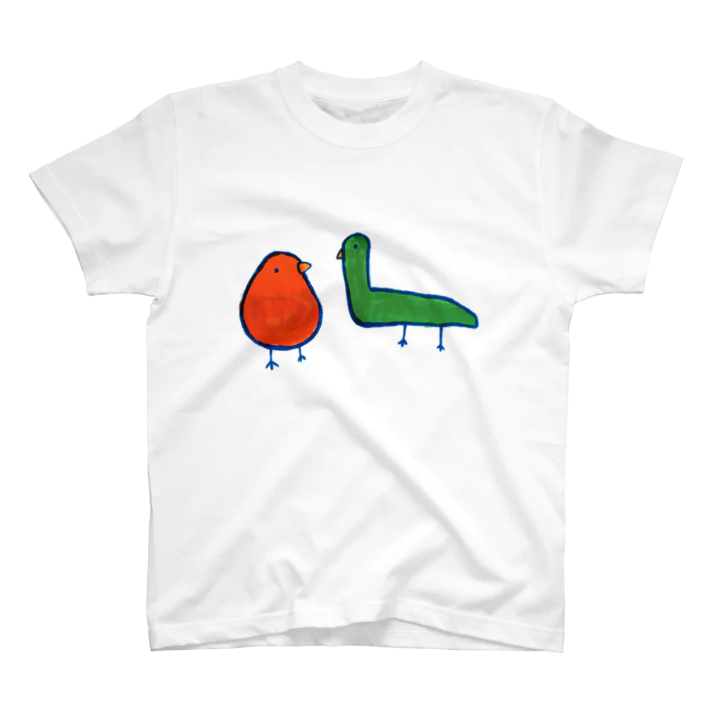 はじまりのきいろのOL（おーえる）鳥 スタンダードTシャツ