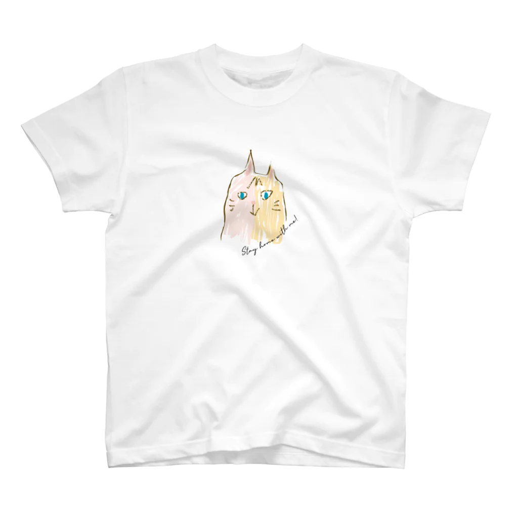 ℍ𝕚𝕣𝕠𝕞𝕚𝕚のcat(Mix Pink&Yellow) Regular Fit T-Shirt
