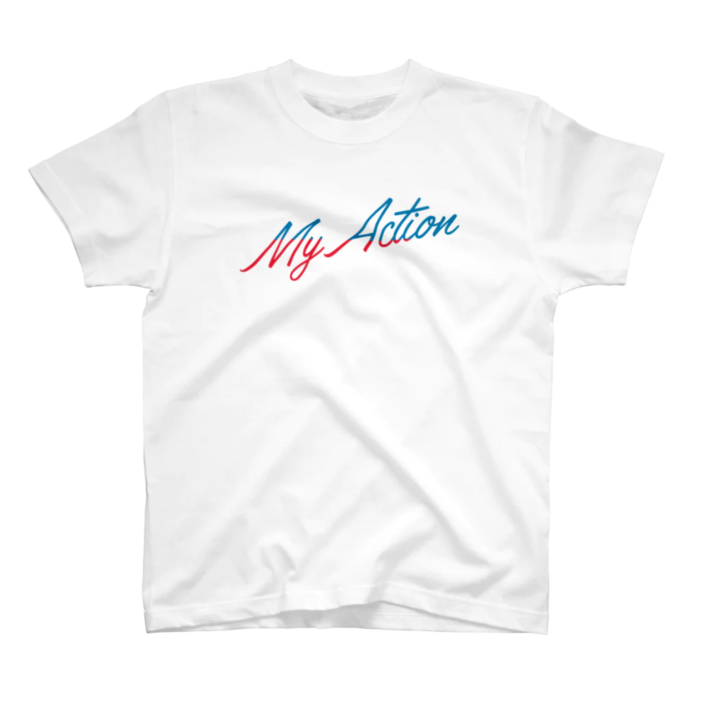 My ActionのMy Action Goods Red & Blue Regular Fit T-Shirt