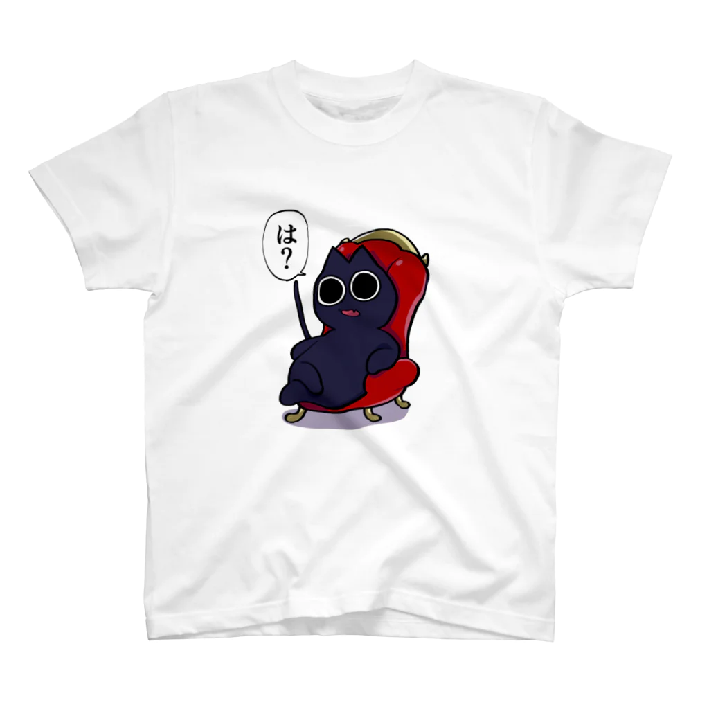 ムイムイクソジャンボのキレる黒猫 スタンダードTシャツ