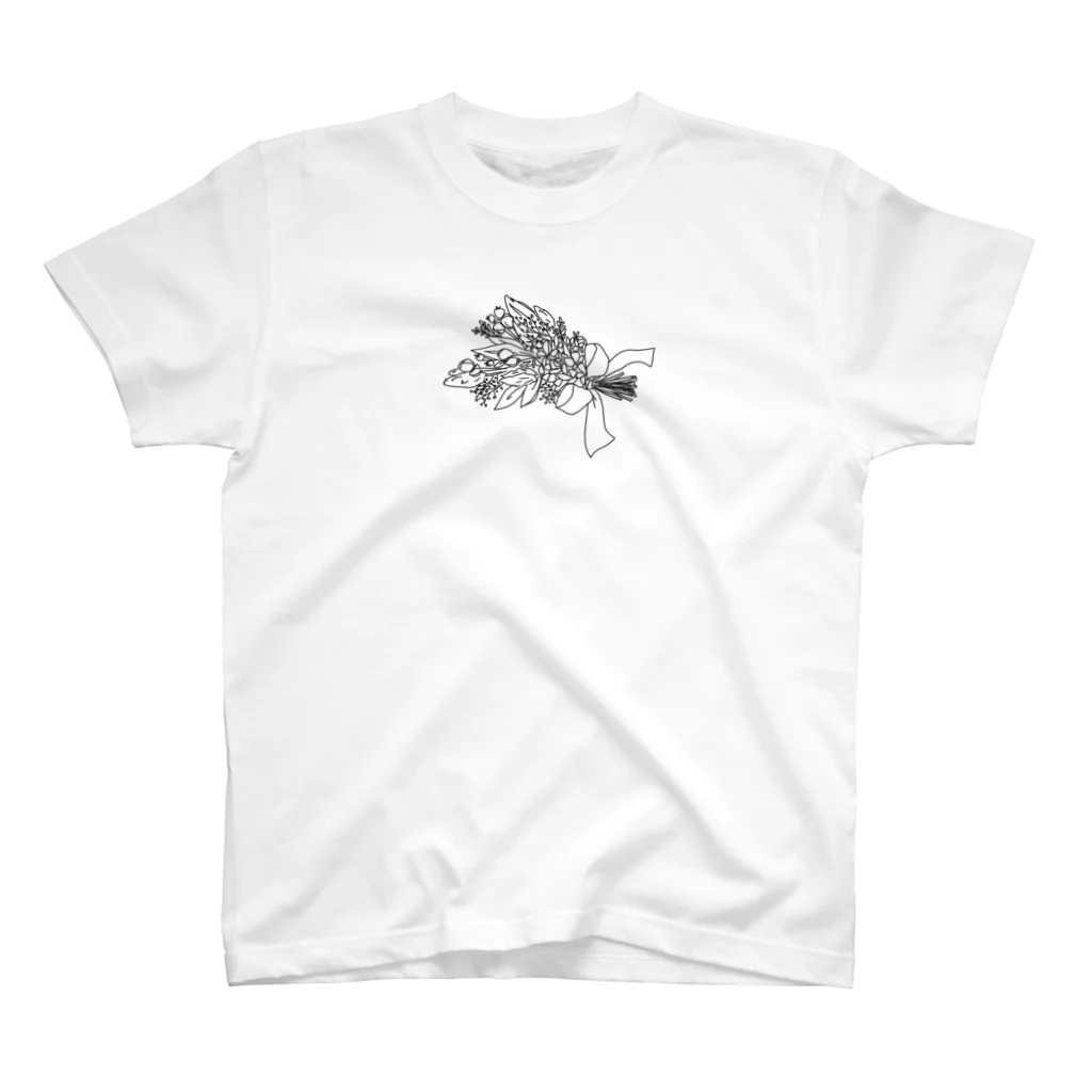 :Felizの花束(モノクロ) Regular Fit T-Shirt