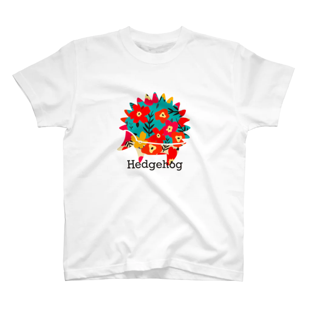 さがみ屋のHedgehog flower Regular Fit T-Shirt