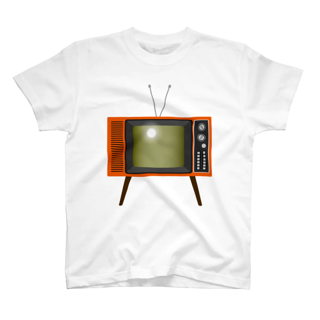 illust_designs_labのレトロな昭和の可愛いテレビのイラスト 脚付き  スタンダードTシャツ