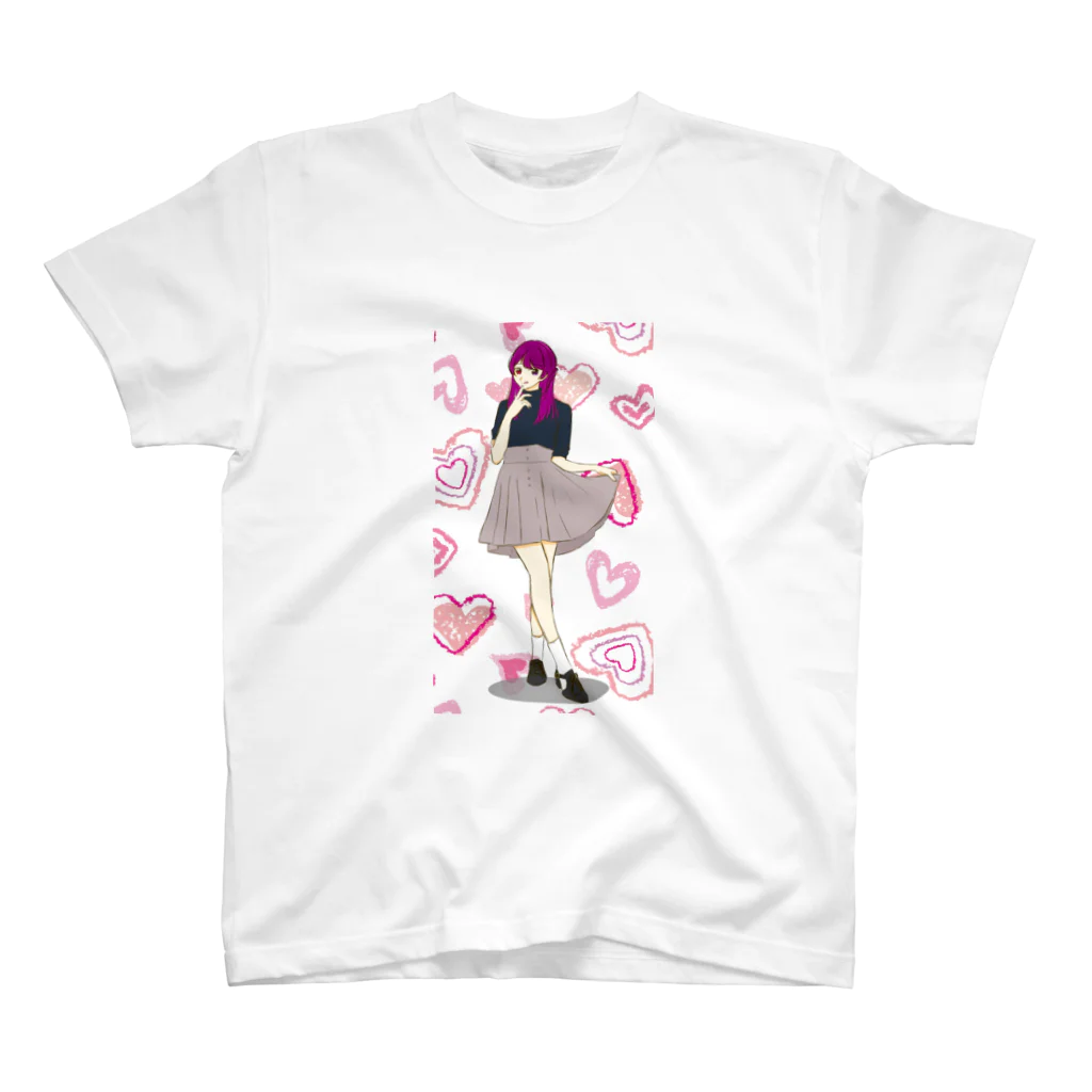 夕凛（ﾕｳﾘ）ゲーム実況者のキュート女子 スタンダードTシャツ