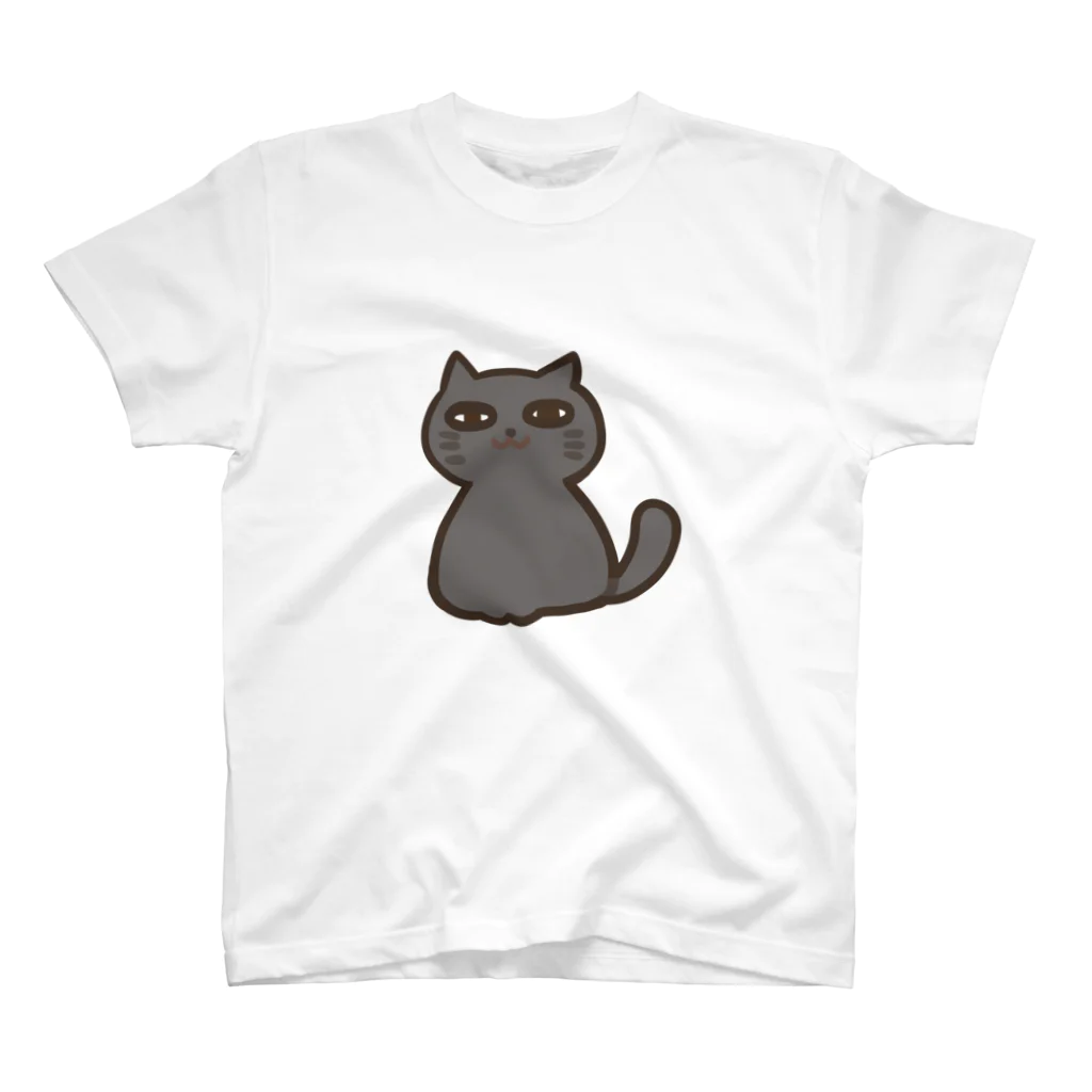 文学眉毛の文学眉毛のくろねこさん Regular Fit T-Shirt