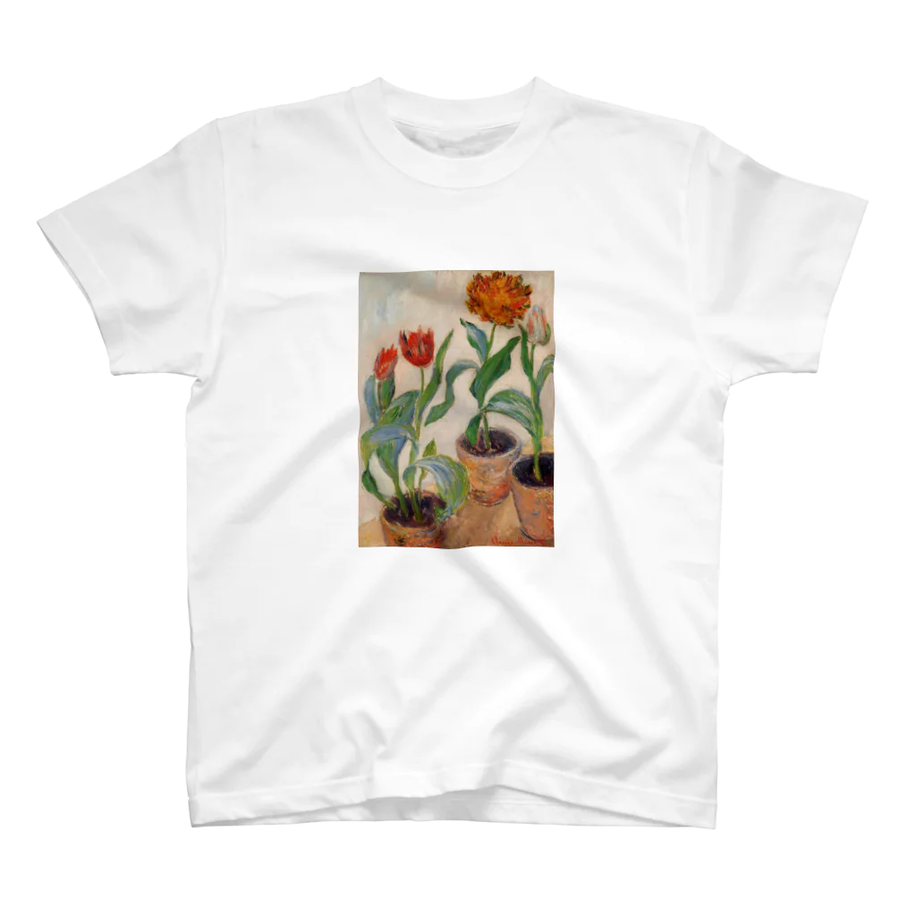 Art Baseのクロード・モネ / 1883 / Three Pots of Tulips / Claude Monet スタンダードTシャツ