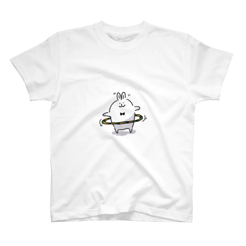 ひよ太のフラフープをがんばるうさぎ スタンダードTシャツ