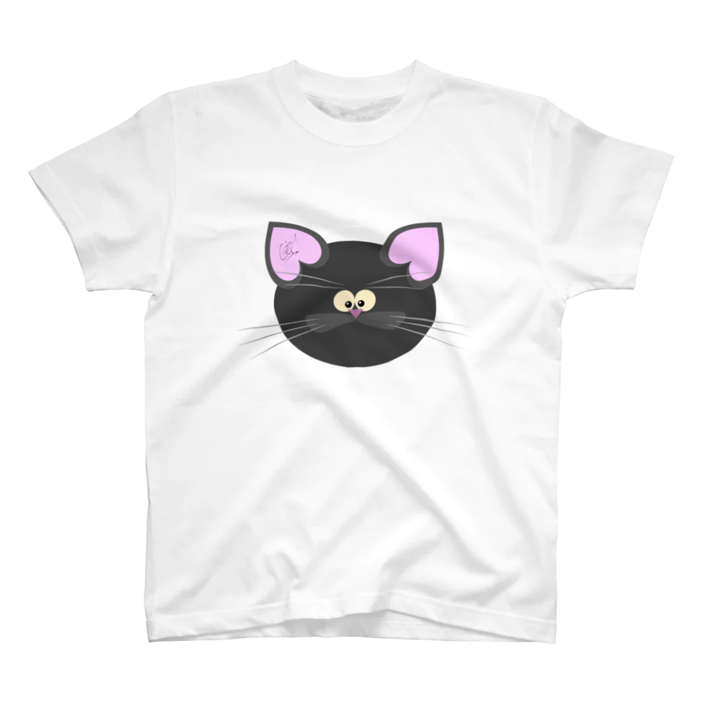 ぉ､≠″ σ め＜″ゐのくろい ねこ スタンダードTシャツ