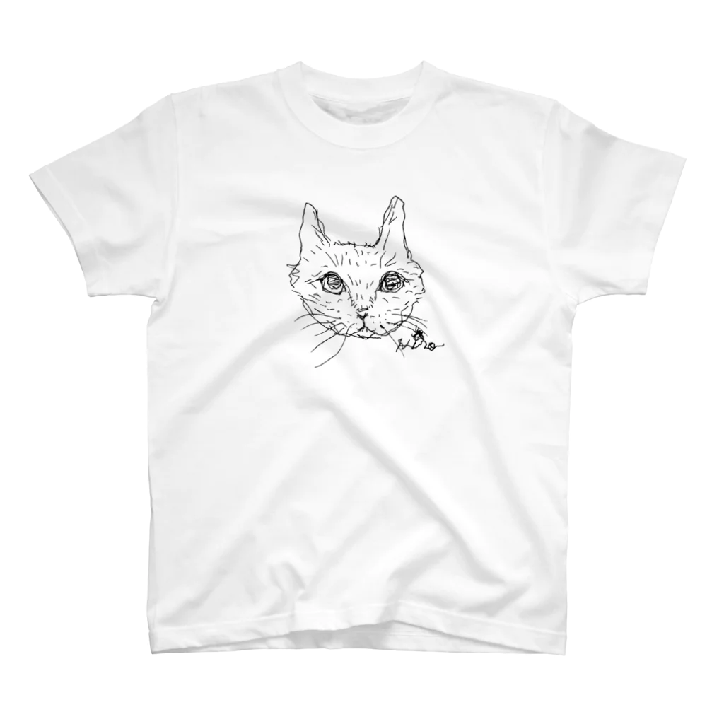 HUMMING BIRD DESIGNのグレーの猫ヒロくん スタンダードTシャツ
