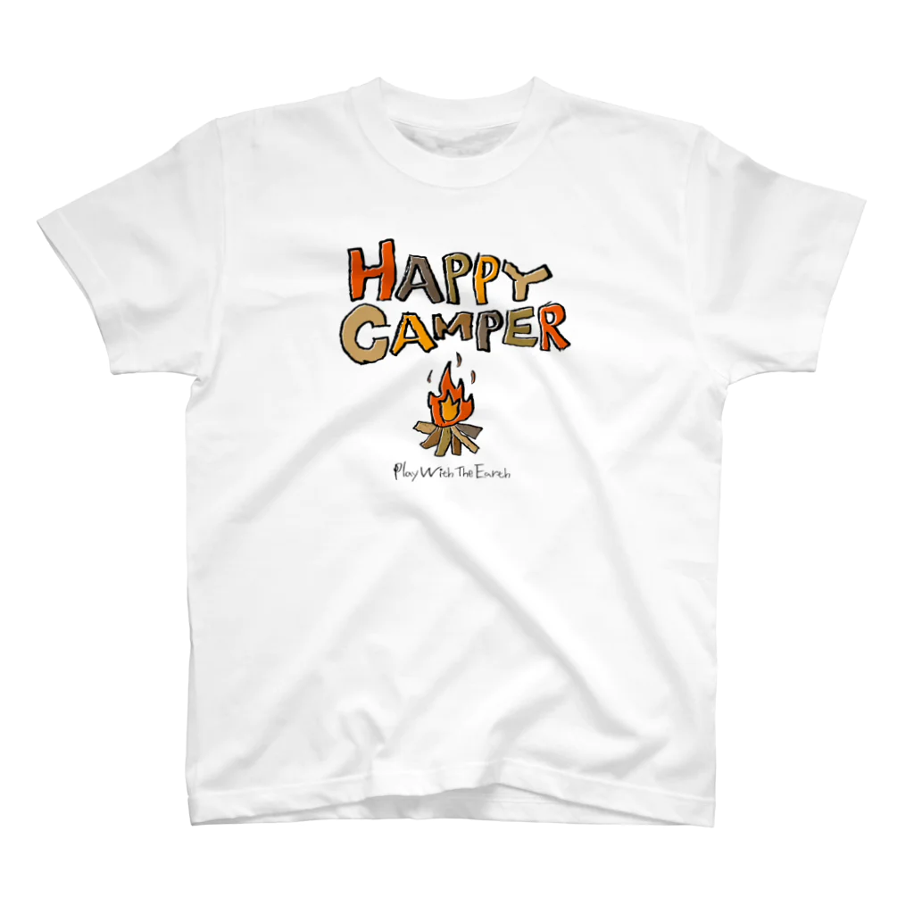 無彩色デザイン販売所のChildren's Art / ハッピーキャンパー HAPPY CAMPER スタンダードTシャツ