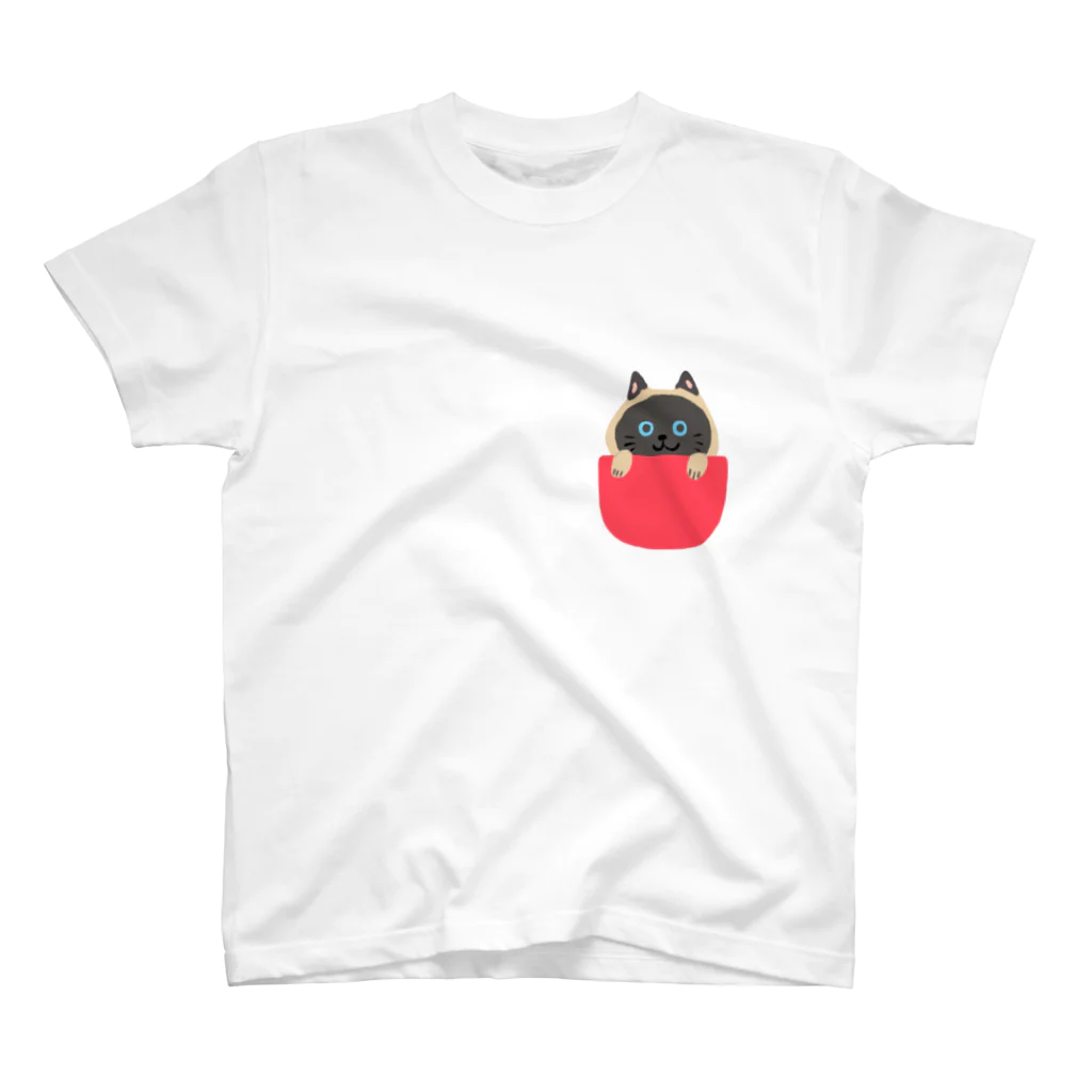 おはなまとぺショップのシャム猫シャムシャム　赤 スタンダードTシャツ