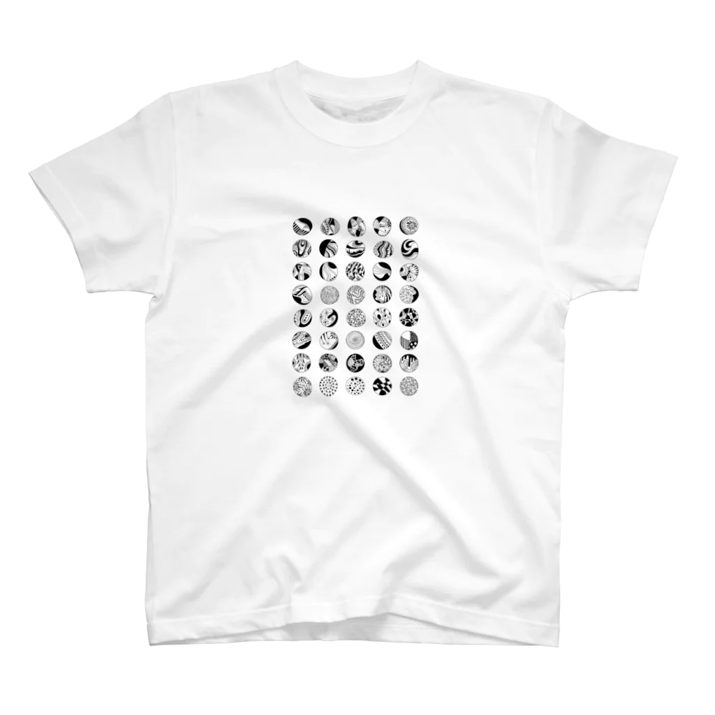 花と女性のイラストレーションのCircular Design スタンダードTシャツ