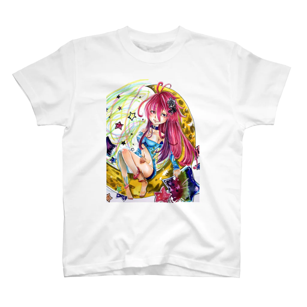 ぺちゃの ○。銀狐堂。○ の三日月仕掛け娘 人物カット版 スタンダードTシャツ