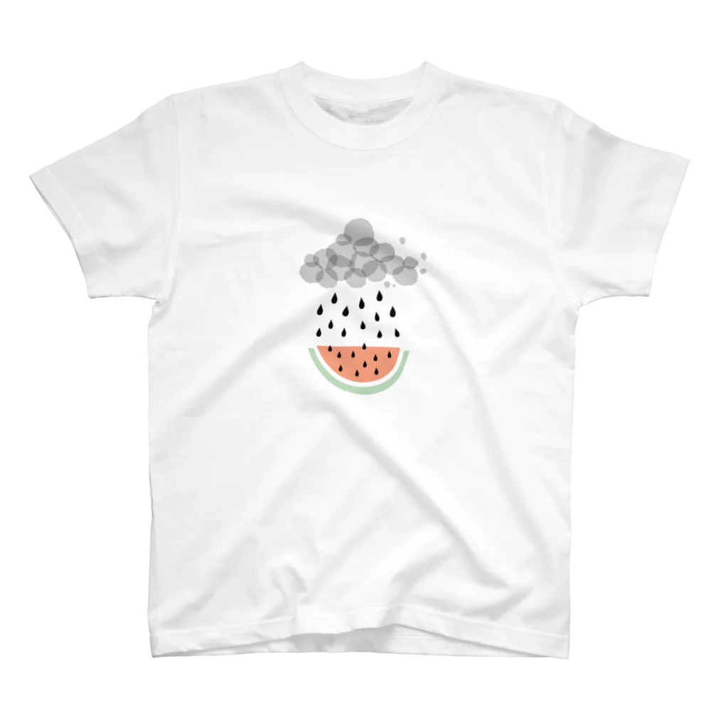 nunuchanの雨とスイカ スタンダードTシャツ