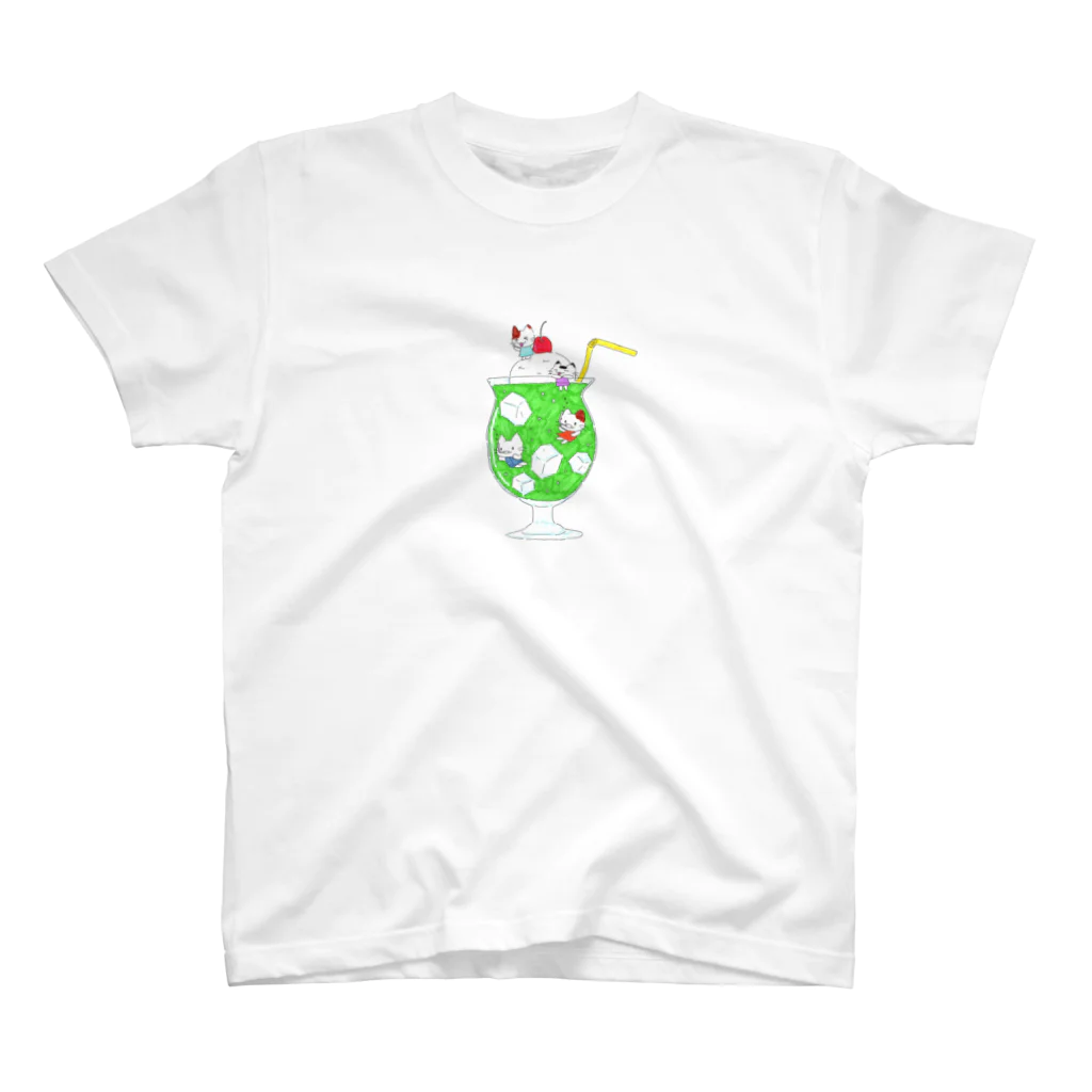 とらねこカフェのクリームソーダ スタンダードTシャツ