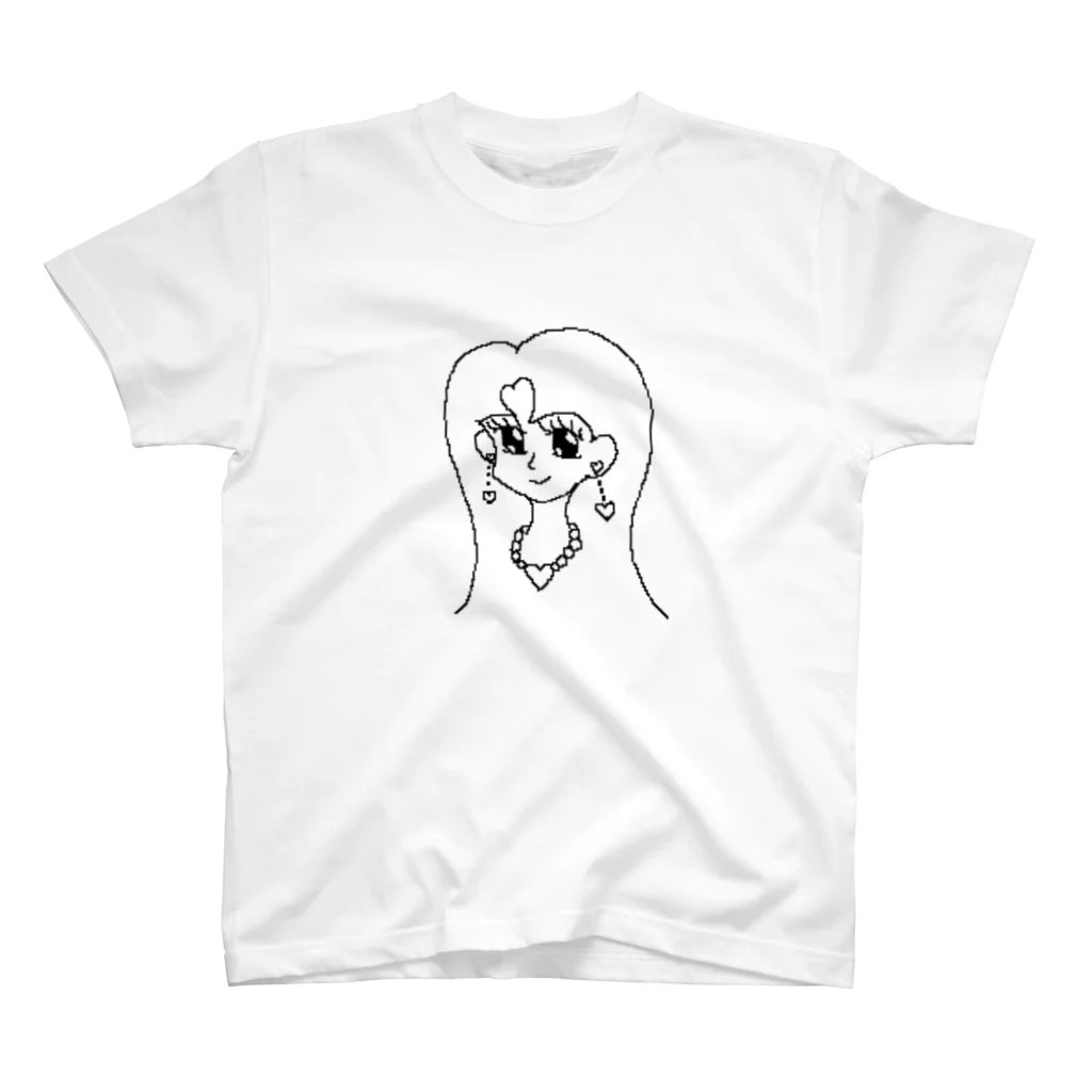 ぽちのキラキラハート女の子 スタンダードTシャツ