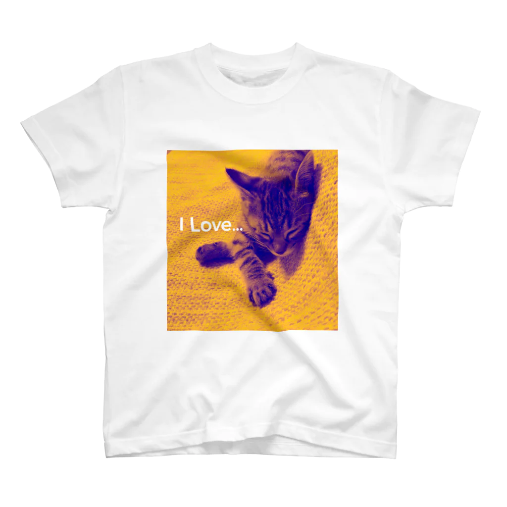 【NAtsuki】のi Love 猫 Regular Fit T-Shirt