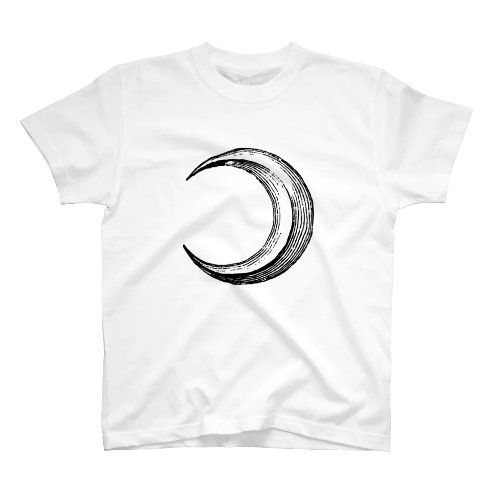 maison APHRODITEの月（Moon）_BlackPrint スタンダードTシャツ