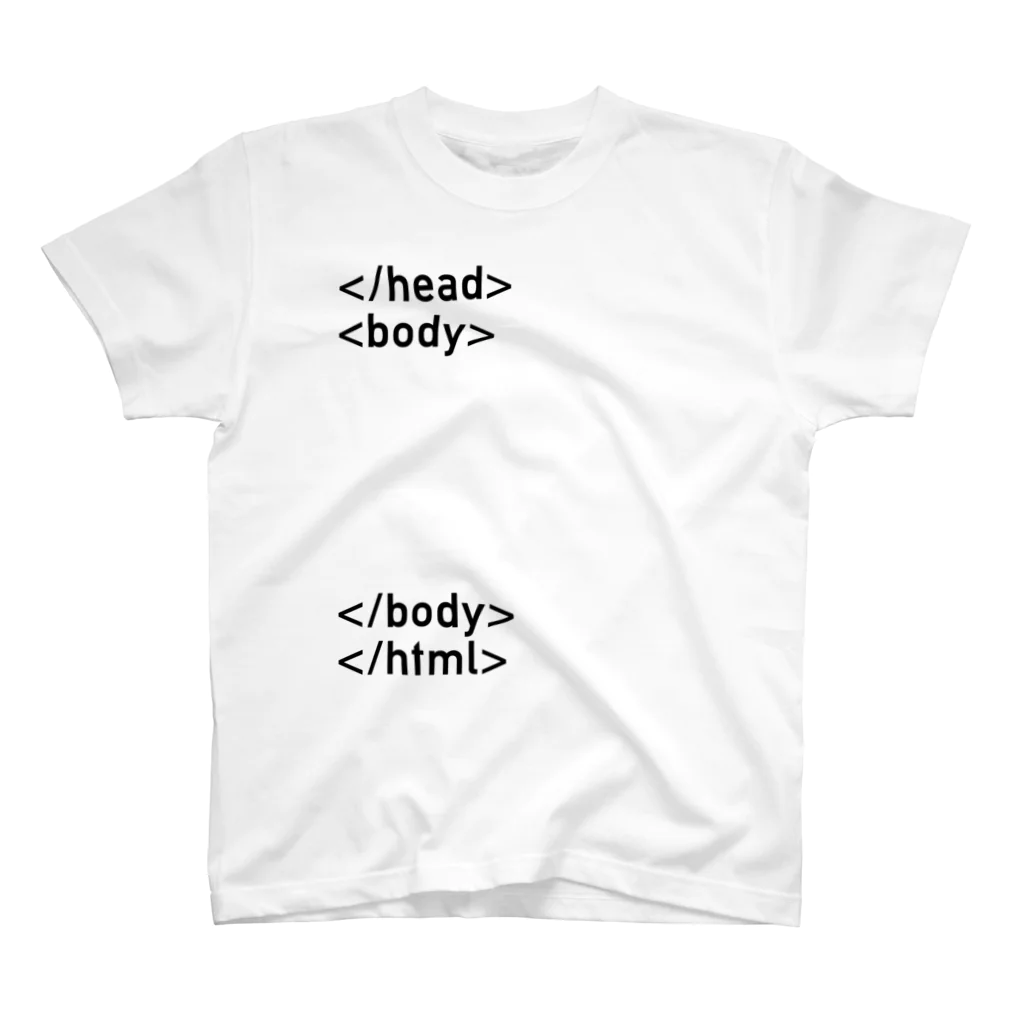 SANKAKU DESIGN STOREのHTMLシリーズ からっぽの自分。 body/黒 Regular Fit T-Shirt