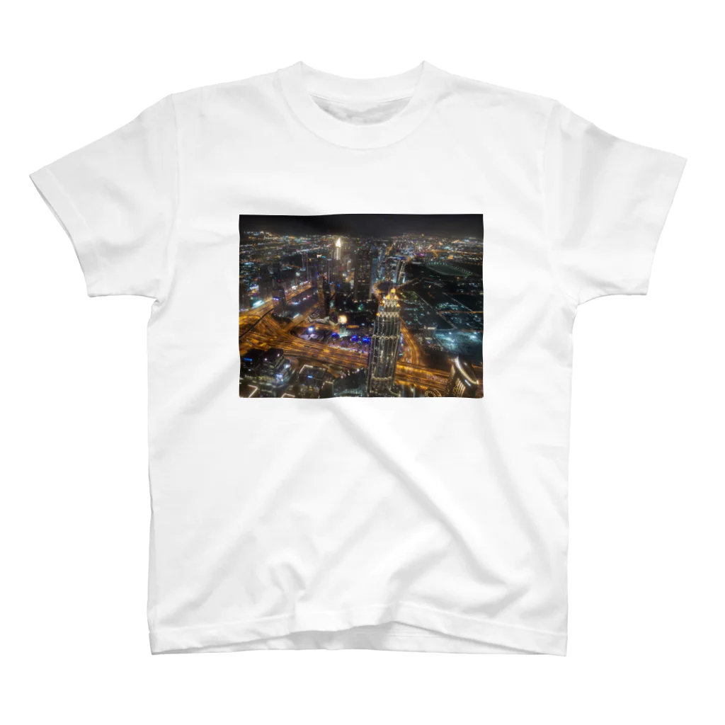 すすりーぬしょっぷのドバイの夜景(ブルジュ・ハリファからの夜景) スタンダードTシャツ