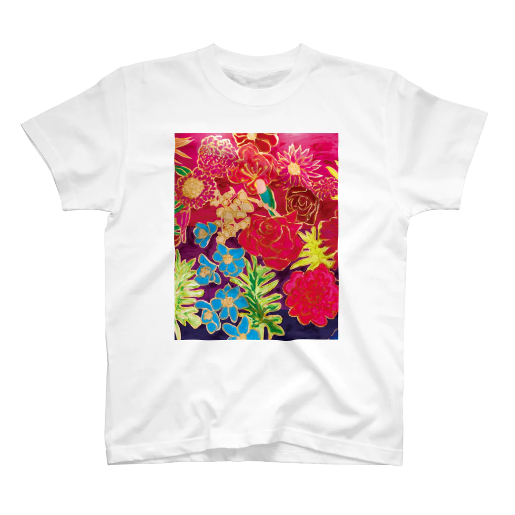 shiho_artのGarden -Red- Regular Fit T-Shirt