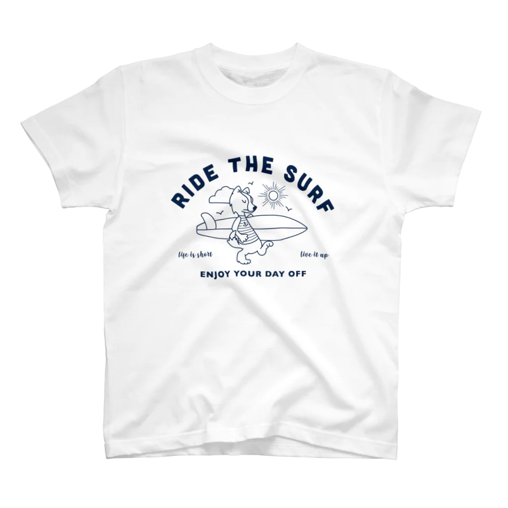 -BOND-のRIDE THE SURF - NAVY ver - Regular Fit T-Shirt