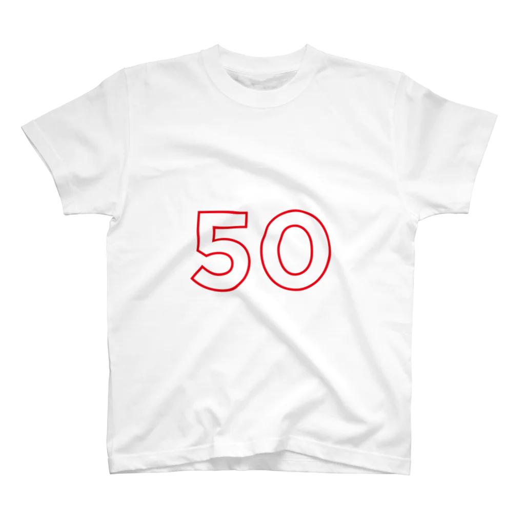 ふしめTシャツの50歳のふしめ (Red) Regular Fit T-Shirt