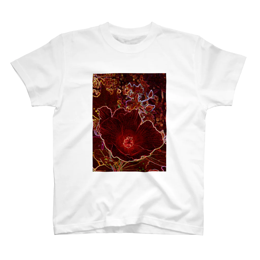 hiroki-naraの芙蓉 DATA_P_154　Confederate Rose ハスの花の古名 スタンダードTシャツ