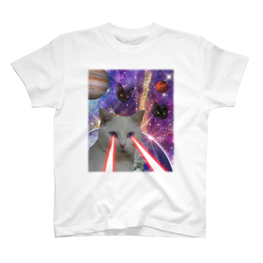 くろねこしろねこの宇宙な猫たち　裏表印刷 Regular Fit T-Shirt