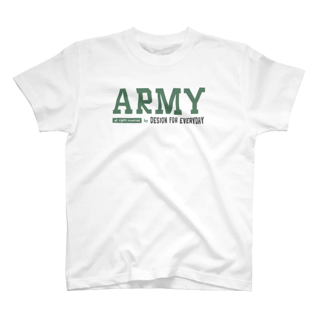 Design For EverydayのARMY ＆パラシュート＆ナンバリング　両面 Regular Fit T-Shirt