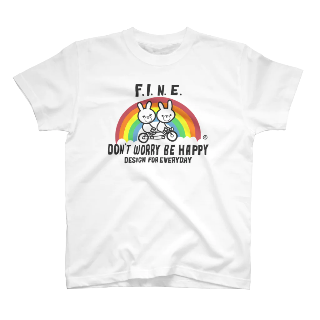 Design For Everydayの虹&アニマルズ～Don't Worry Be Happy!～ Regular Fit T-Shirt