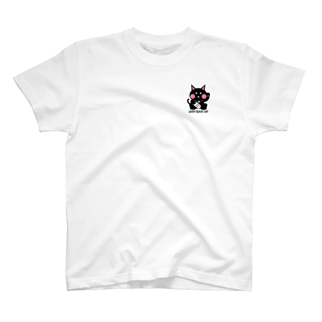 MOTCOM Winkel+の幸運の黒猫｜GOODLUCKcat スタンダードTシャツ