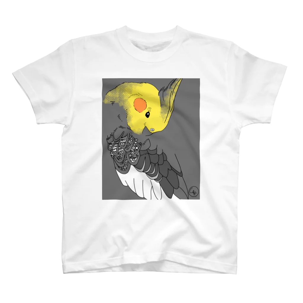 まるちな本舗のオカメインコのチャミちゃん スタンダードTシャツ