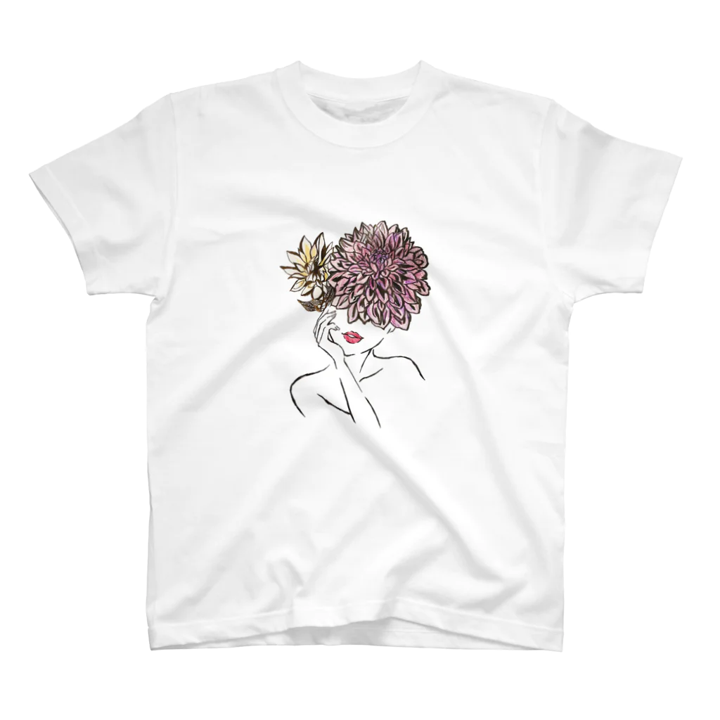 hoshan☺︎flower garden❁の【 Dahlia Head 】part.1 スタンダードTシャツ