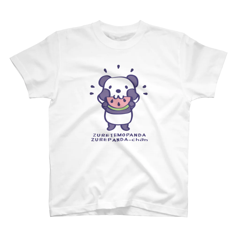 イラスト MONYAAT のCT41ズレてもぱんだズレぱんだちゃんnewスイカも食べよう*カラフルver. Regular Fit T-Shirt