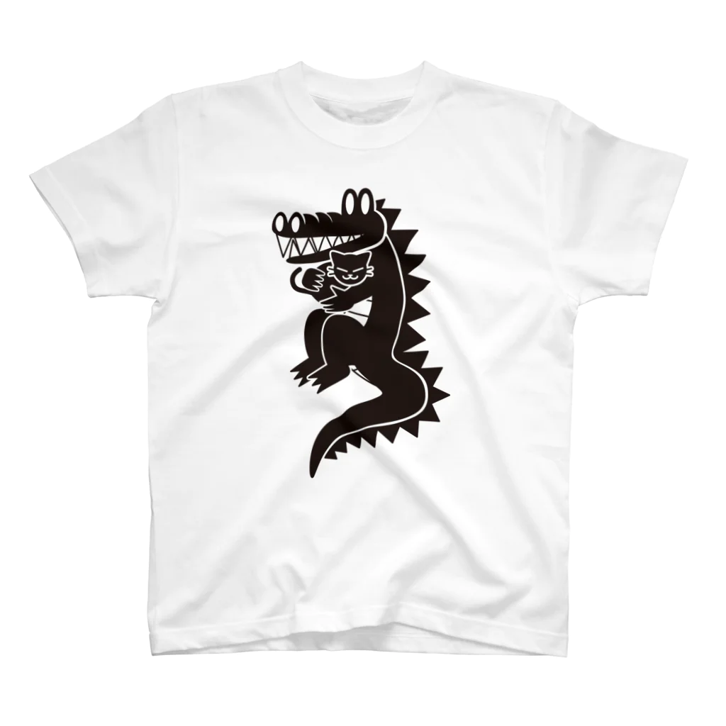 サタカ(Sataka)のワニ猫抱っこ スタンダードTシャツ