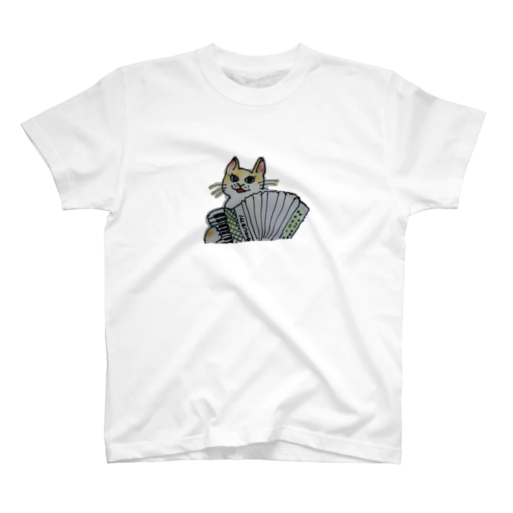 tamakoのtamakoアコーディオンねこ Regular Fit T-Shirt