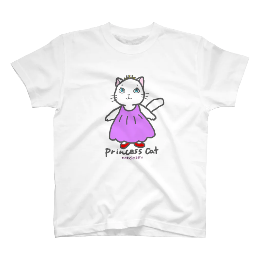 ゆきだるまころころのねこのお姫さま（ピンク） Regular Fit T-Shirt