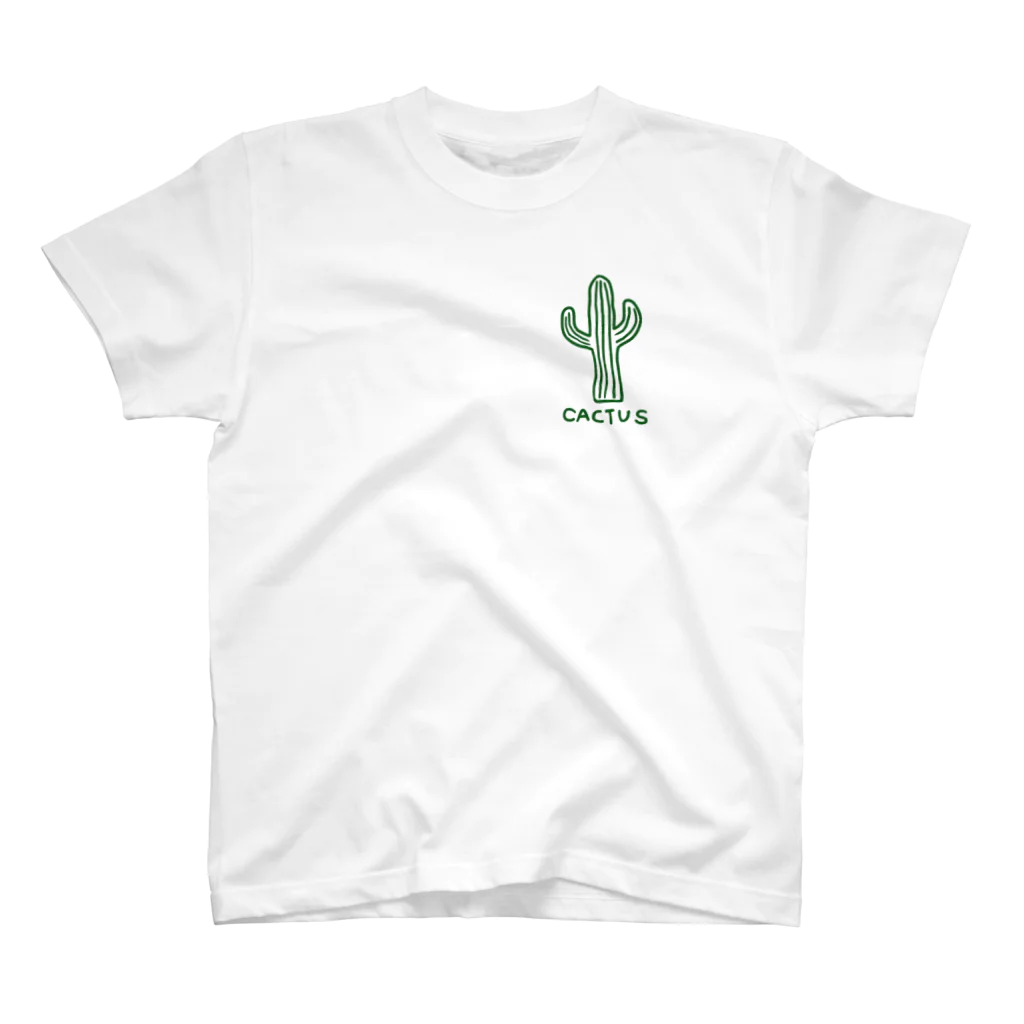 れなしやのシンプル線画のサボテン🌵cactus スタンダードTシャツ