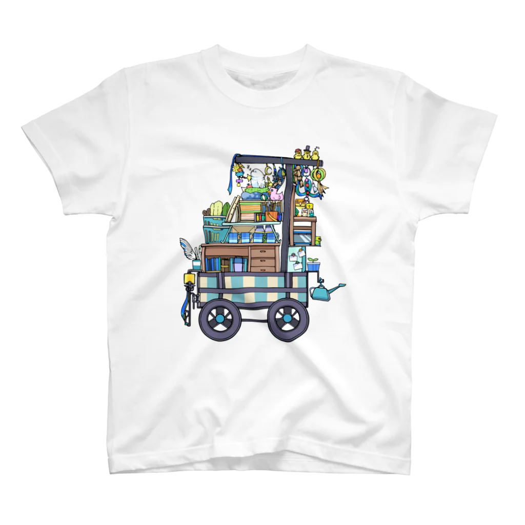 ろう飼い主のカラー荷車１ スタンダードTシャツ