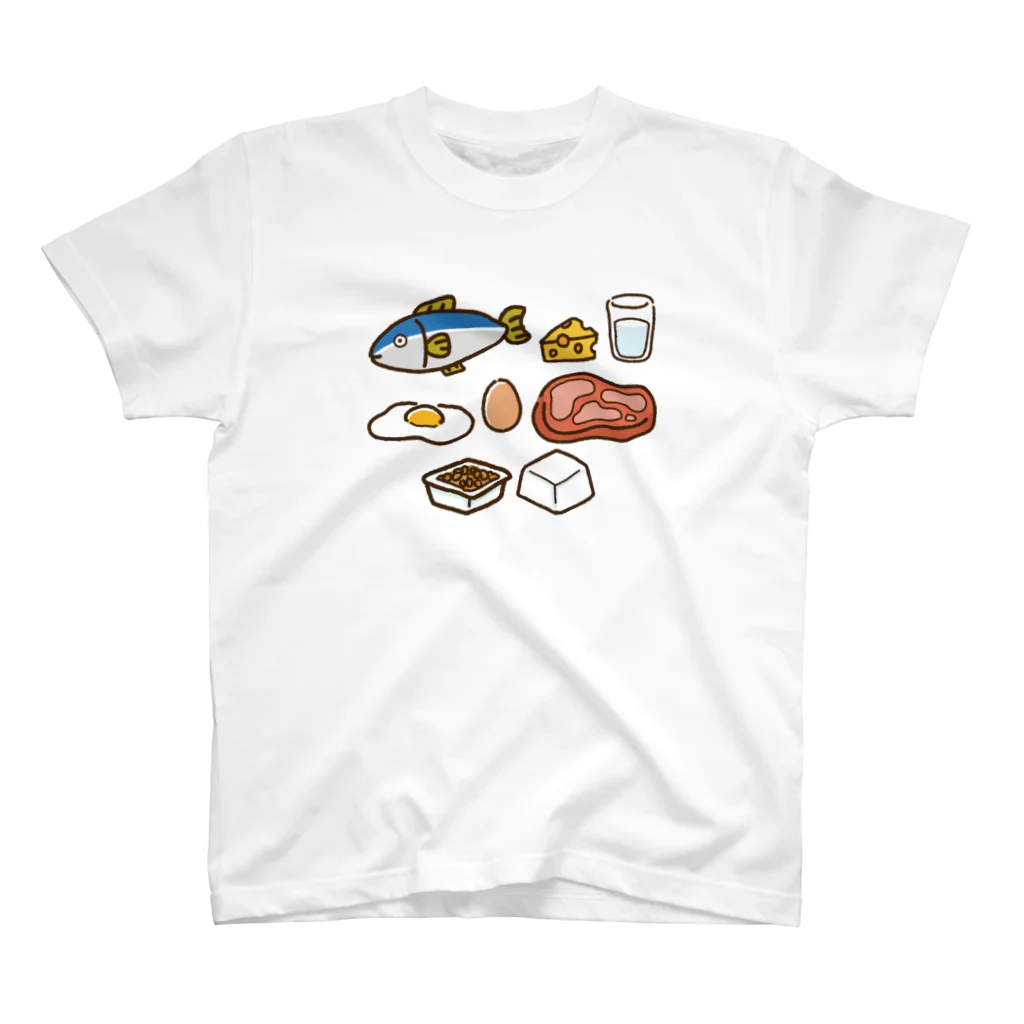 点心夫婦商店のタンパク質を多く含む食品 Regular Fit T-Shirt