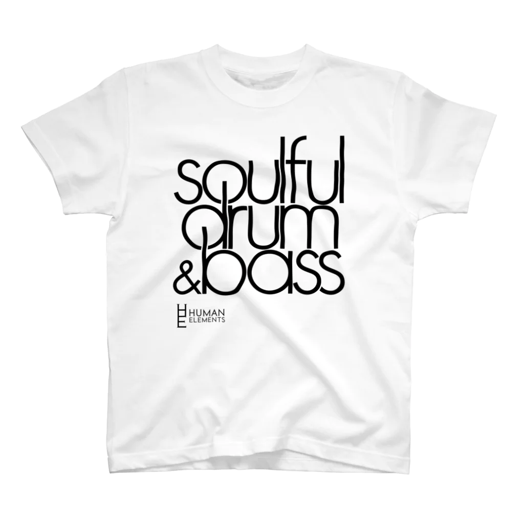 Human Elements STOREのSoulful Drum&Bass (White) Regular Fit T-Shirt