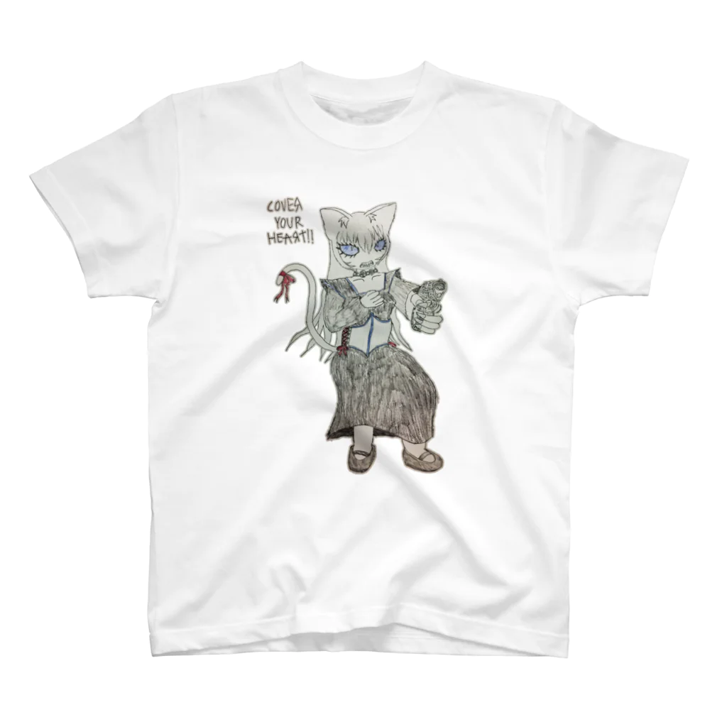 FORGOTTEN NIGHTMAREの心臓を守るるにゃん Regular Fit T-Shirt